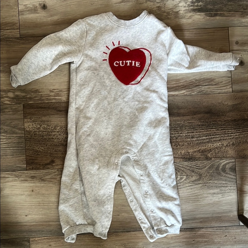 Old Navy Gray and Red Footies One Piece